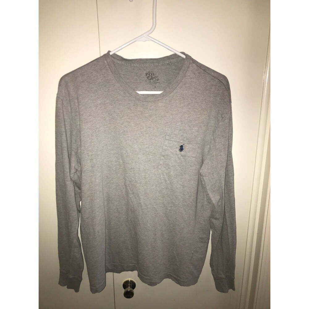 Polo Ralph Lauren Classic Fit Grey Long Sleeve Crewneck Tee T-Shirt